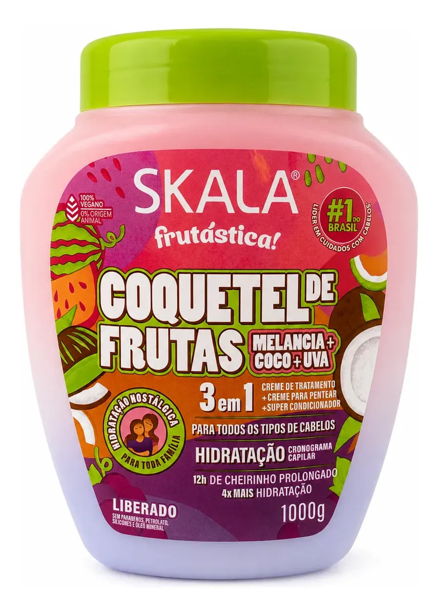 Crema Para Peinar 3 En 1 Skala Coctel De Frutas Hidratación