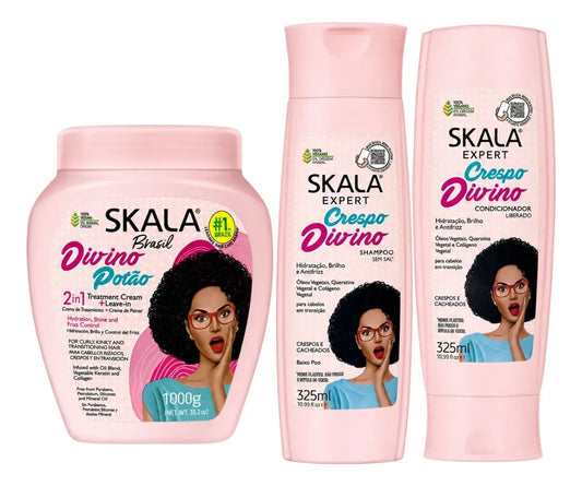 Kit Skala Crespo Divino Rizos Acond Shampoo 3 Pzas 650ml 1kg
