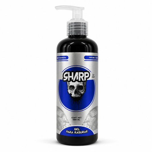 Gel Para Afeitar Barba Y Bigote Sharp Refrescante Hidratante Para Barbería Con Dispensador 500ml.